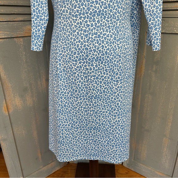 J. McLaughlin Faux Wrap Panama Dress Blue Cheetah Sz XL - Picture 15 of 16